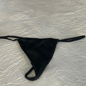 Victoria's Secret Black Satin Panties Thong S